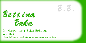 bettina baka business card